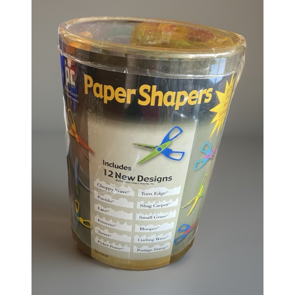 12 Provo Paper Shapers 6" Decorative Shapes Arts Craft Color Scissors orig. 35